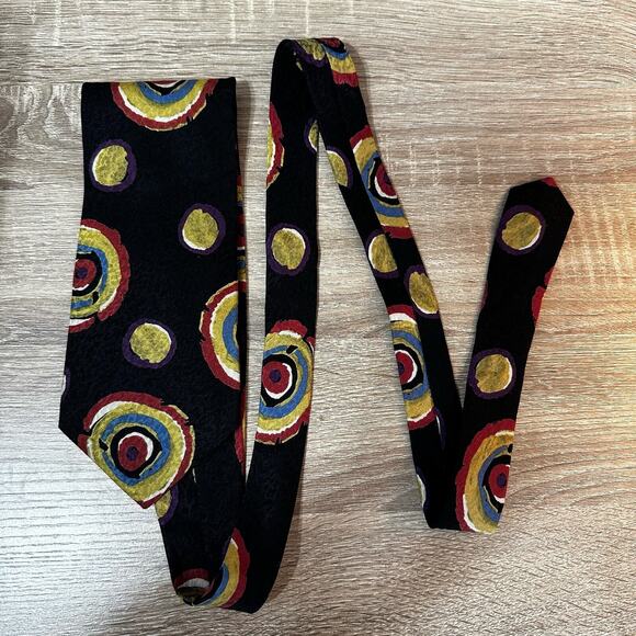 Vtg Halston III Neck Tie Mens‎ Extra long Imported Silk Abstract Mod Made in USA - Picture 1 of 4
